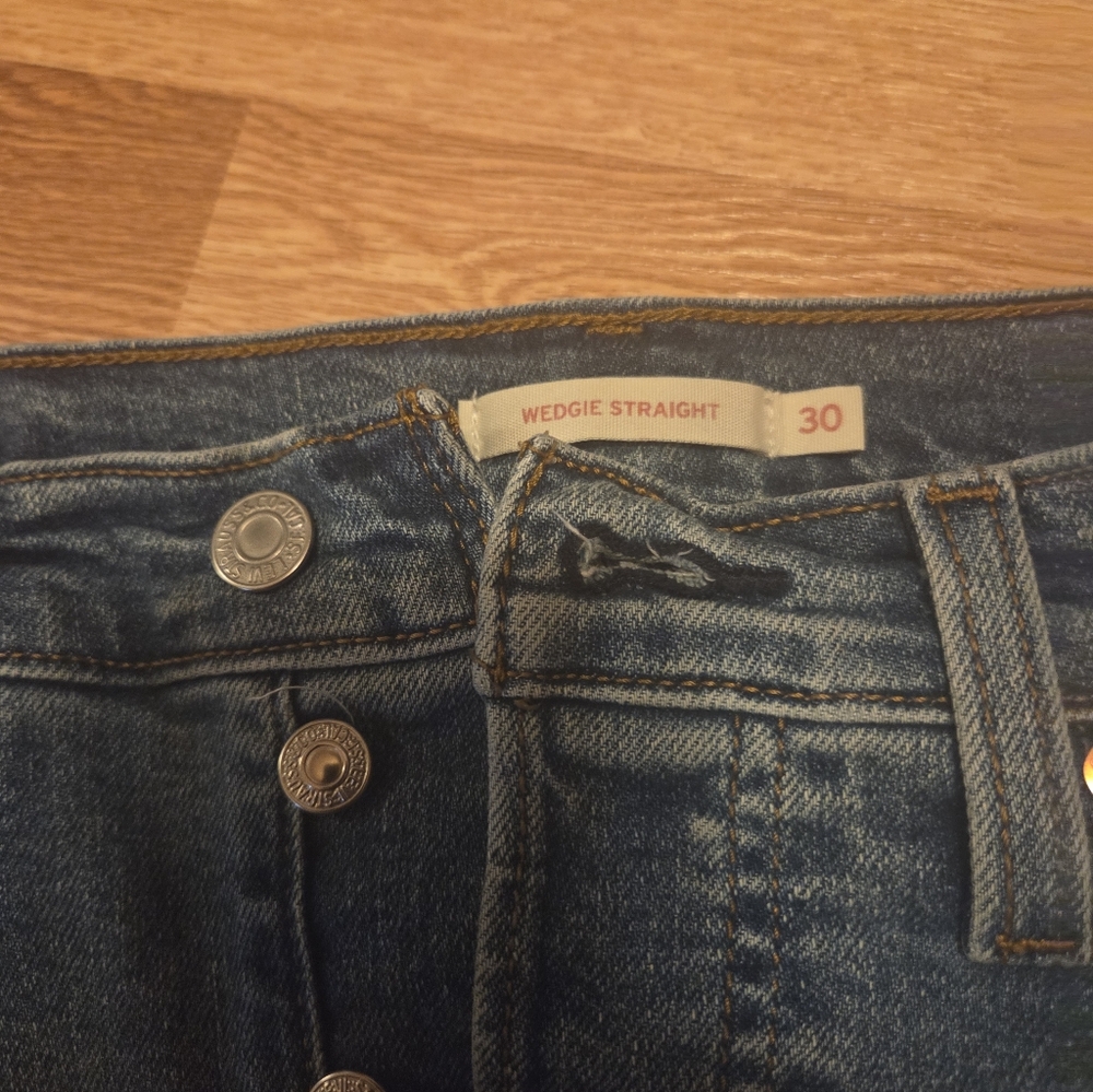Levi's Blue Denim Wedgie Straight Jeans